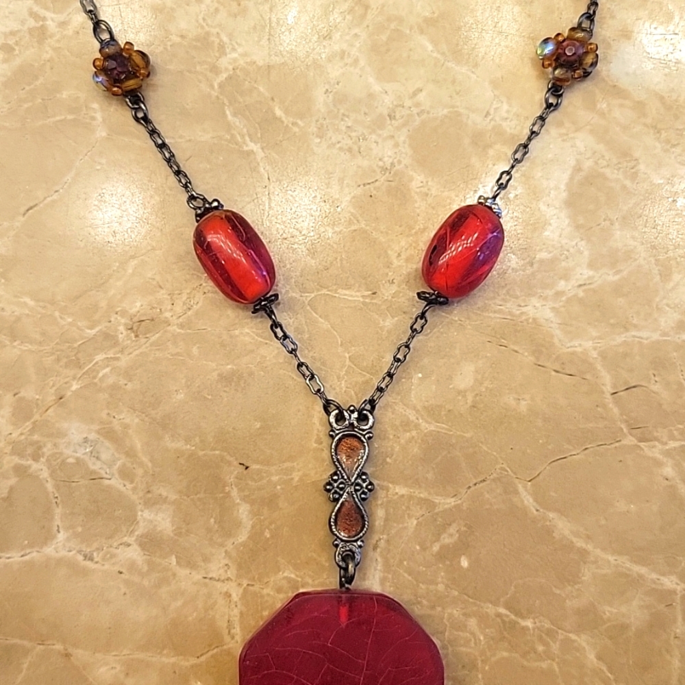 BOHEMIAN Pendant Necklace w/ Whimsical Beads,  9" - Picture 13 of 15